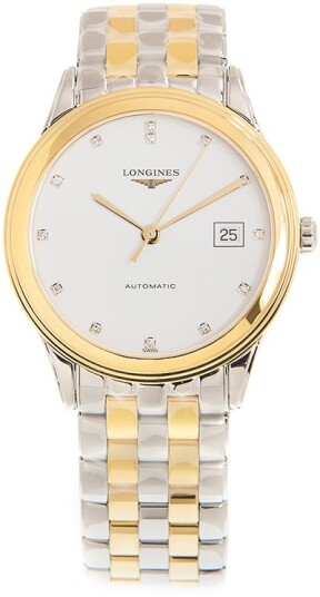 Longines Herreklokke L4.974.3.27.7 Flagship Hvit/Gulltonet stål
