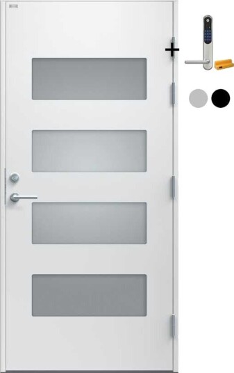 Ytterdør Diplomat Alma Klart Glass med Yale Doorman Classic Home