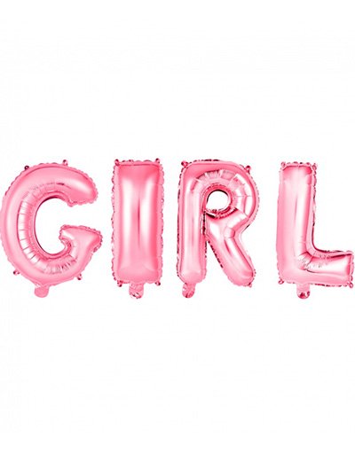 GIRL 4 stk Lys Rosa Folieballonger 41 cm