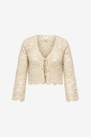 Only Carmakoma   Kardigan carWaterly LS Croche Tie   Grå