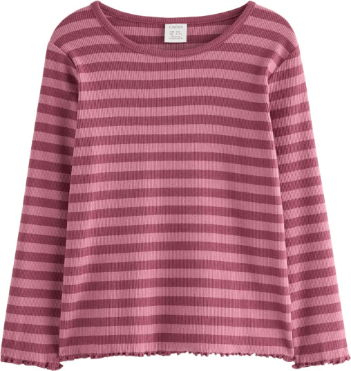Lindex Ribbed Long Sleeved Top Pink 116