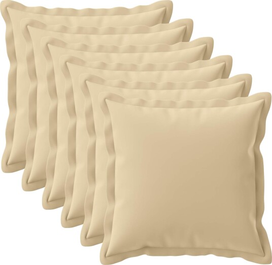 vidaXL Putetrekk 6 stk. HOUTEN Beige 55 x 55 cm Polyester