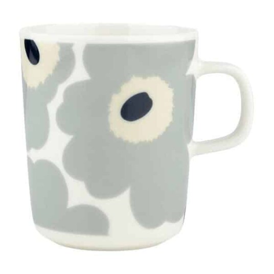 Marimekko krus 0,25L Unikko Light grey/beige & dark blue
