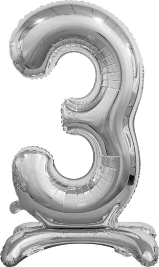 Godan Folieballong Nummer 3 Sølv 74 Cm Universal Godan Folieballong Nummer 3 Sølv 74 Cm Universal