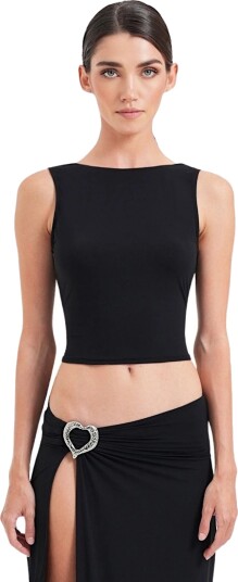 OW Collection Eris Crop Top Black XS OW Collection Eris Crop Top Black XS