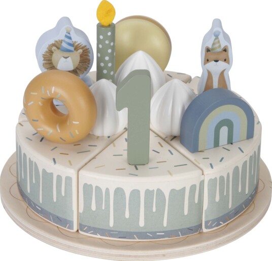 Little Dutch - Wooden birthday cake - blue LD8016 Little Dutch - Wooden birthday cake - blue LD8016