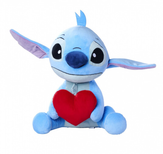 Disney Stitch Kosebamse med Hjerte 50 cm Disney Stitch Kosebamse med Hjerte 50 cm