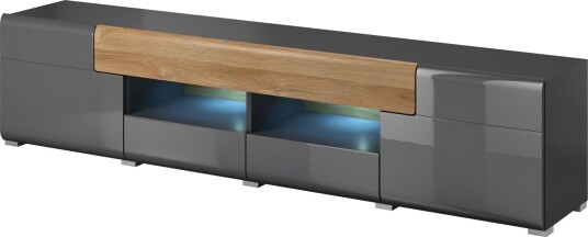 Toreno TV-benk 208 cm - Antrasitt / Natur