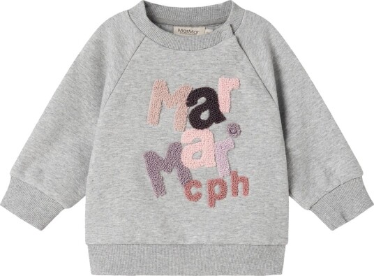 MarMar Genser Theos Cloud Grey Logo m. Rosa MarMar 86 Genser Grå