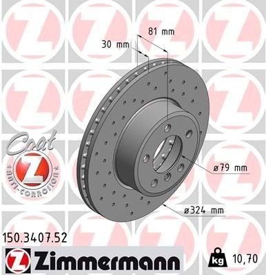 Bremseskive ZIMMERMANN 150.3407.52