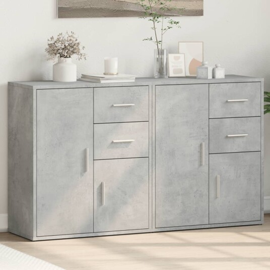  Skjenker 2 betonggrå 60x31x70 cm konstruert tre
