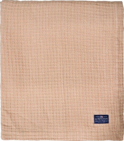 Lexington Sengeteppe i økologisk bomull med jacquardmønster Beige Lexington Sengeteppe i økologisk bomull med jacquardmønster Beige