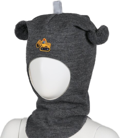 Kivat Balaclava i Ull Gravemaskin Grey 1 (1-2år)