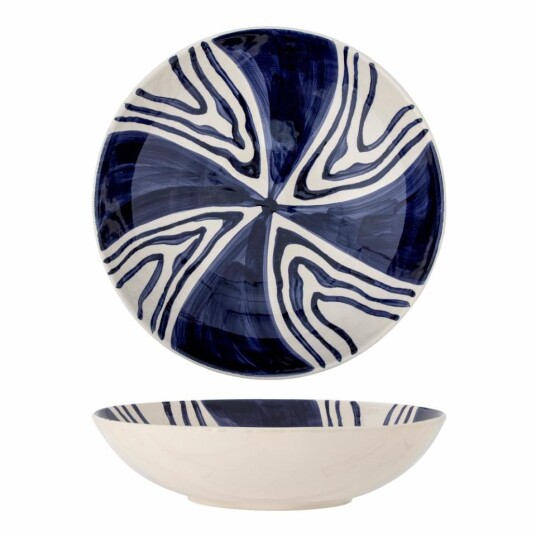 Bloomingville Shama Serving Bowl Blue Stoneware 82060437 Bloomingville Shama Serving Bowl Blue Stoneware 82060437