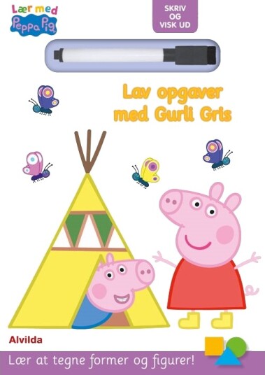 Peppa Pig Lær Med Gurli Gris Skriv Og Visk Ut Lag Oppgaver Med Gurli Gris | Språk: Dansk