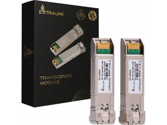 Splitter Extralink Sfp+ 10G 2 Pakke | Sfp+-Modul | 10 Gbps, Lc/Upc, 1310 Nm, 40 Km, Enkeltmodus, Dom