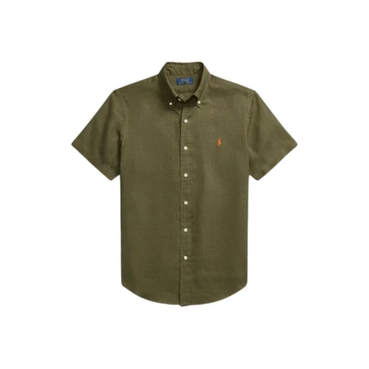 Polo Ralph Lauren Short Sleeve Linen Shirt New Olive Polo Ralph Lauren Short Sleeve Linen Shirt New Olive