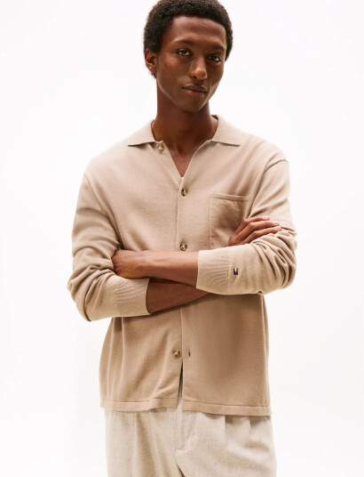 Tommy Hilfiger Essential Cotton Ls Over Shirt - Beige - L Tommy Hilfiger Essential Cotton Ls Over Shirt - Beige - L