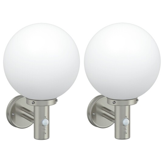  Utendørs Vegglamper 2 Pcs Sølv 28 X 25 38cm Rustfritt Stål