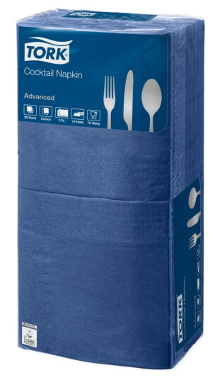 Serviet Tork 24X24 Cm 2-Lag Blå,12 Pk X 200 Stk