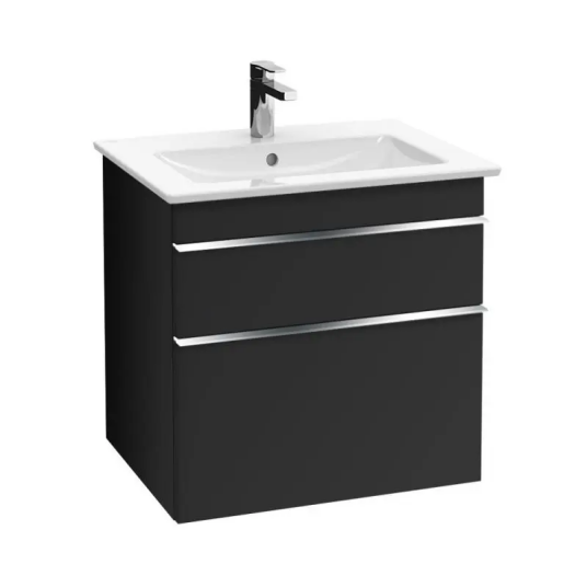Villeroy & Boch Venticello Servantskap m/2 skuffer 553x590x502 mm Grå Høyglans/Krom Villeroy & Boch Venticello Servantskap m/2 skuffer 553x590x502 mm Grå Høyglans/Krom