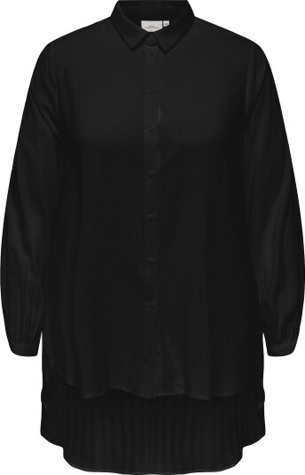 Only Carmakoma Lang skjorte carFreyja L/S Long Shirt Wvn Svart