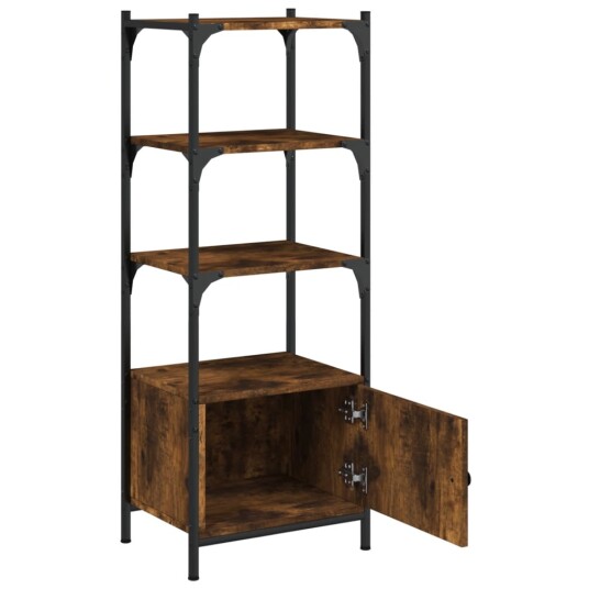 Bokhylle 3 etasjer røkt eik 41x30x109,5 cm konstruert tre 8721012340510