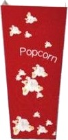 Popcornbæger 1.0 Ltr 35 Oz 195 Mm Rød Med Hvide Popcorn,10 Ps X 50 Stk/Krt