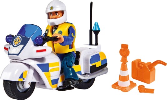 Simba Brannmann Sam Politimotorsykkel Lekesett Med Figur 3+ År