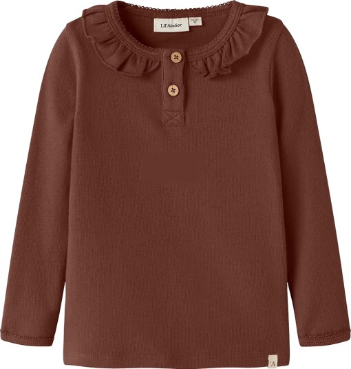 Lil" Atelier Body I/e   Slim   NmfThoro   Mahogni   Lil Atelier   4 år (104)   Langermet Body Brun Rød