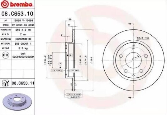 Bremseskive BREMBO 08.C653.11