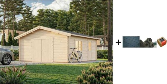 Garasjebod Palmako Roger 27,7 m2 Dobbel Treport med Shingel, Papp og Spiker