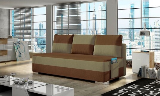 Sofa Eltap Atila 200x83x92 cm Alova 12 Alova 66 Brun Beige
