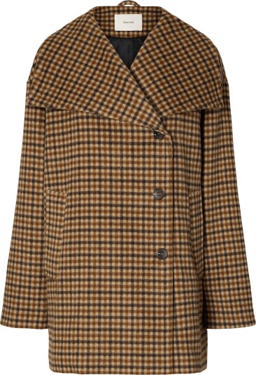Selected Slwcarolyn Check Wool Blend Coat Brown 38 Selected Slwcarolyn Check Wool Blend Coat Brown 38
