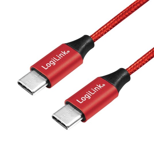 LogiLink - USB 2.0 cable, USB-C to USB-C, red, 0.3m
