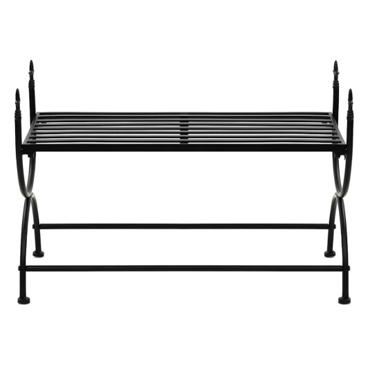 vidaXL Benk i gammeldags stil metall 83x42x55 cm svart