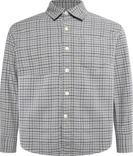 GAP Relaxed Long Sleeved Oxford Shirt From The Gap Collection GREY PLAID 140/146