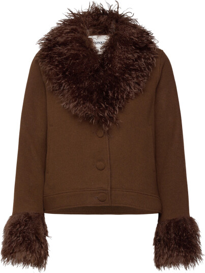 Monki Hoodie Jacket   Brown   XS