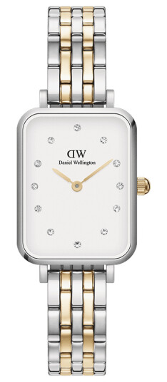 Daniel Wellington DW Klokke Quadro Lumine 5-link two-tone 20x26mm Sølv