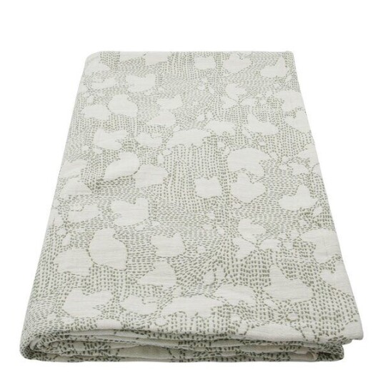 House Doctor   Mori sengeteppe i bomull 250x250 cm off white/khaki