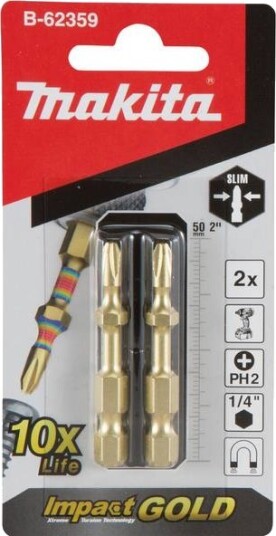 Makita Bits Ph2 50 Mm 1/4" 2 Stk. B-62359 Makita Bits Ph2 50 Mm 1/4" 2 Stk. B-62359