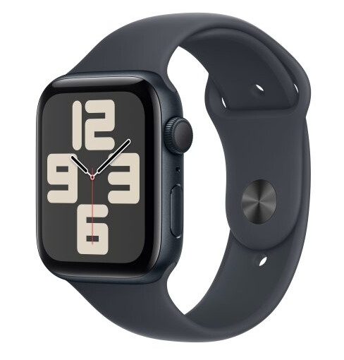 Apple Watch Se (Gps) 44 Mm Aluminiumsdeksel Midnatt, Sportsbånd Midnatt (M/L)