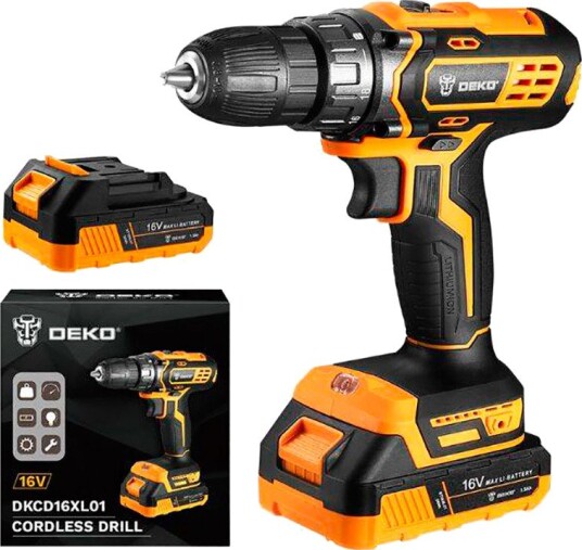 Deko Tools Batteridrill Med 2x Batterier 16v