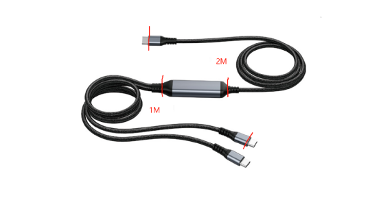 Allnet Kabel USB-C Til 2x USB-C 3m 100W Allnet Kabel USB-C Til 2x USB-C 3m 100W