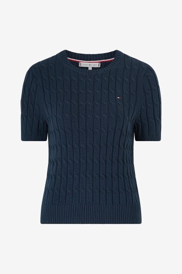 Tommy Hilfiger Genser CO Cable Mid GG S/S C nk Swt Blå