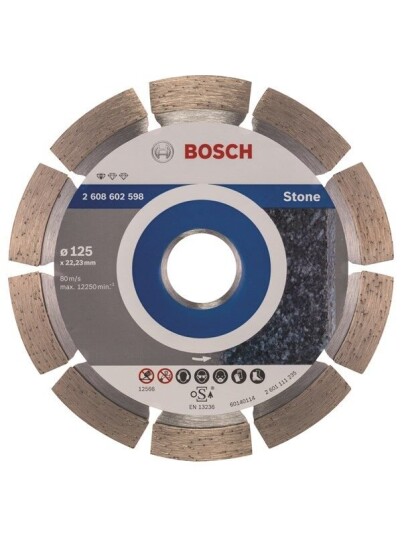Bosch Diamantskjæreplate 125 mm for Stein - 22 mm hulldiameter, 1,6 mm tykkelse