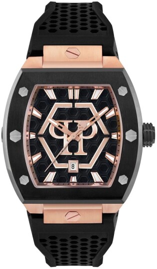 Philipp Plein Herreklokke PWPUA0124 The Hexagon Sort/Gummi