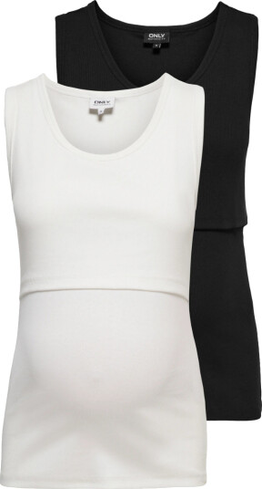 ONLY Maternity Amme Tanktopp 2 pk Vira Hvit/ Svart