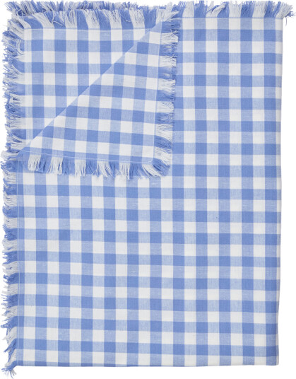 Duk med frynser 140x300 cm Blue Checks