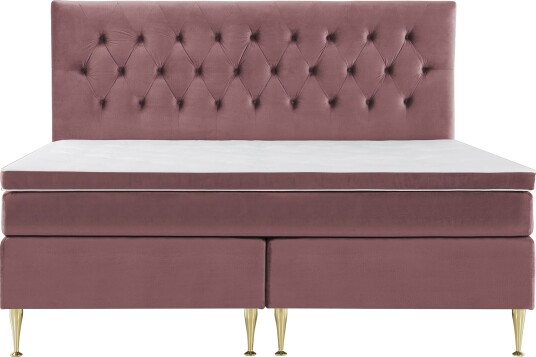 Royal Velvet Komplett Sengepakke 210x210 cm Rosa Fløyel/Høye Gullben